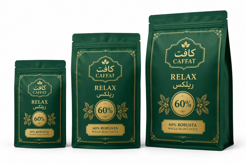 بسته بندی قهوه ۶۰ درصد ربوستا ریلکس