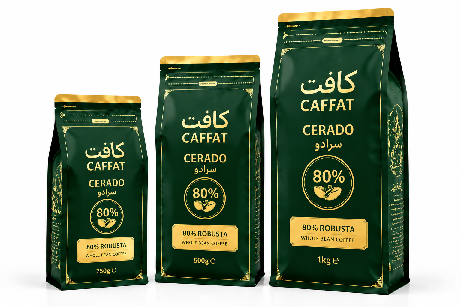 بسته بندی قهوه ۸۰ درصد ربوستا سرادو کافت